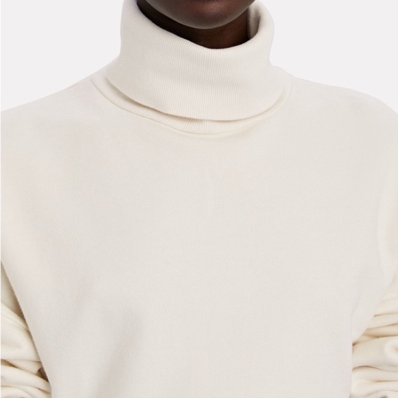 Anine Bing Kian Sweatshirt Ivory Turtleneck Long - Picture 6 of 10